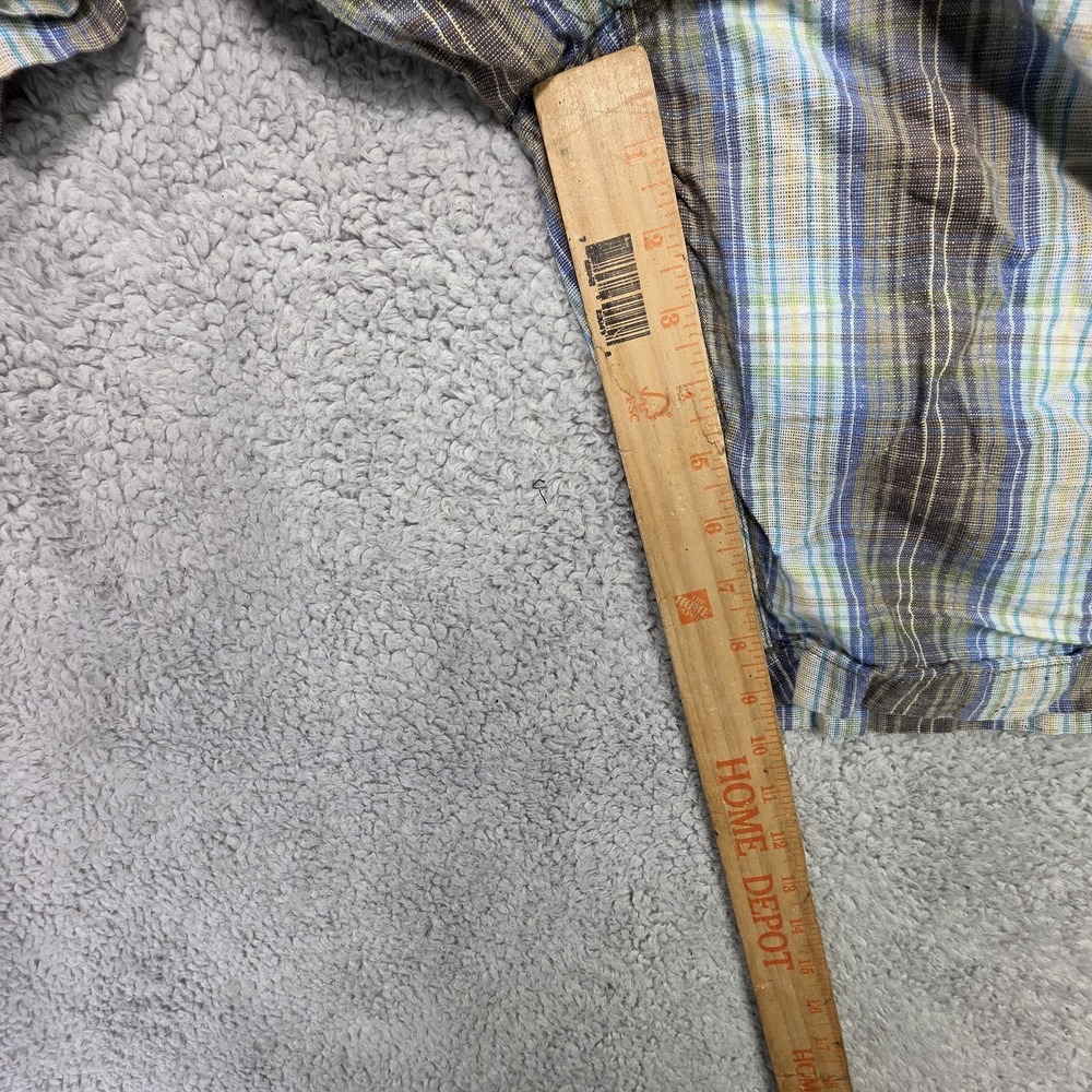 Tommy Bahama Shorts Mens Size 38 X 10 Blue Plaid Linen Casual Flat Front Chino - Picture 3 of 6
